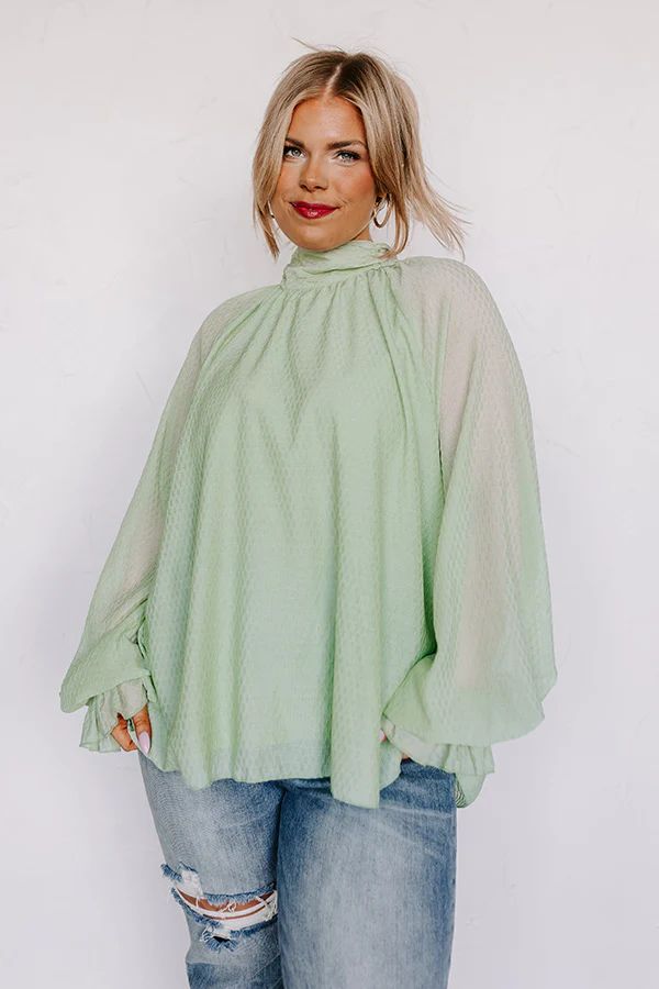 Simply Polished Shift Top in Mint Curves | Impressions Online Boutique
