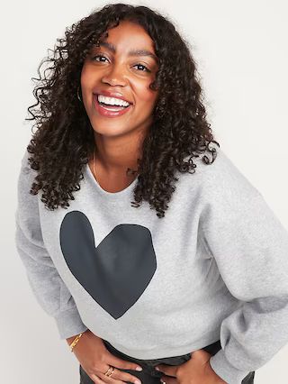 Crew-Neck Cropped Sweatshirt for Women | Old Navy (US)