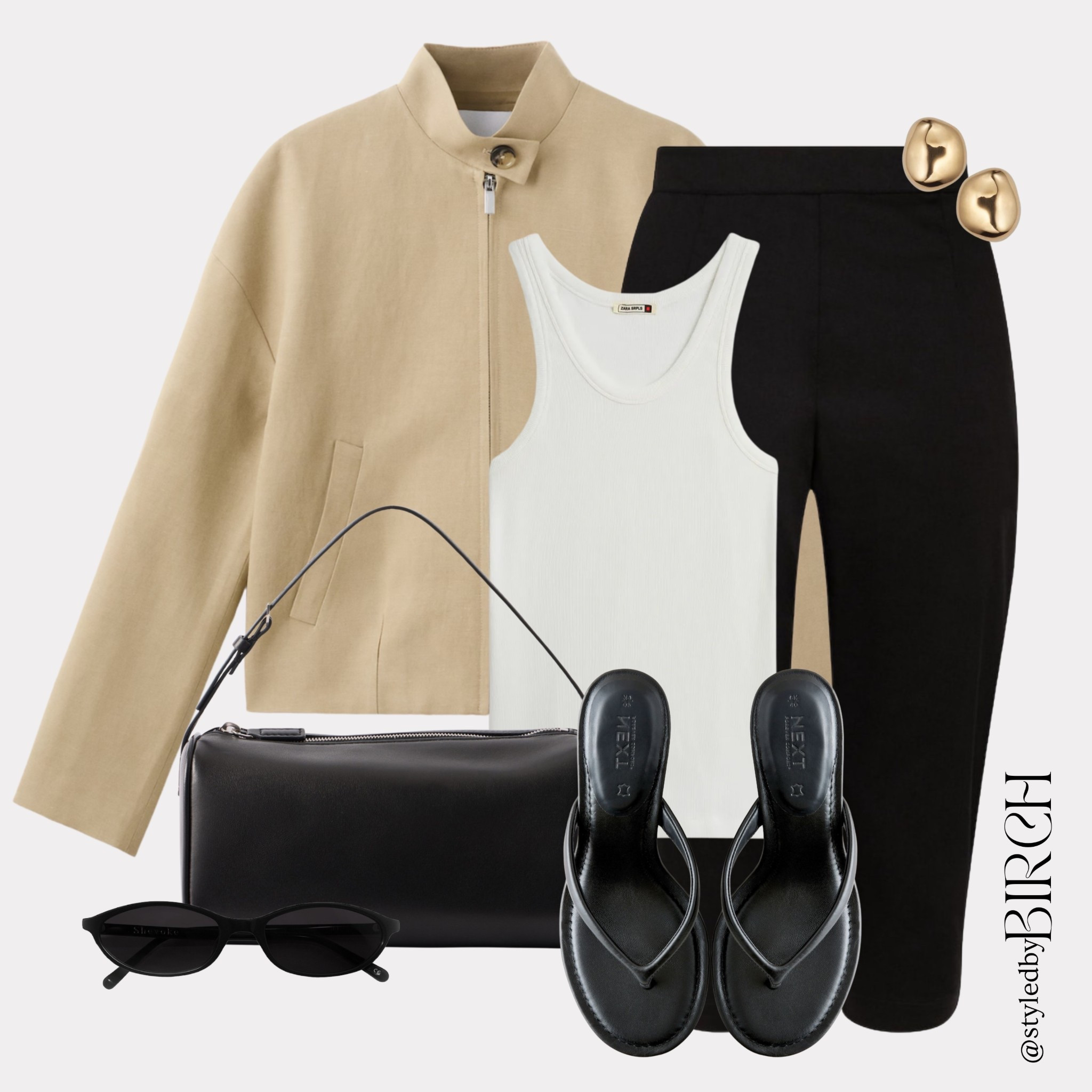 The camel harrington style jacket is doing everything in this outfit🤎

Black capri pants, white tank and those black heeled flip flops… clean, effortless and completely put together. This is the kind of outfit that requires zero effort but always looks intentional.

#ootd #outfitinspo #harringtonjacket #casualchic #chicstyle

Tags 🏷️
Camel harrington jacket, white ribbed tank, black capri trousers, black leather shoulder bag, black heeled flip flops, gold dome earrings, black oval sunglasses

#LTKsummer #LTKeurope #LTKstyletip