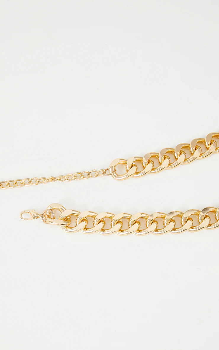 Gold Thick Chunky Chain Belt | PrettyLittleThing US