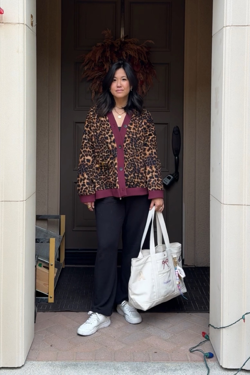 leopard print cardigan and lounge pants 

#LTKootd #LTKmorningroutine #LTKmomlife