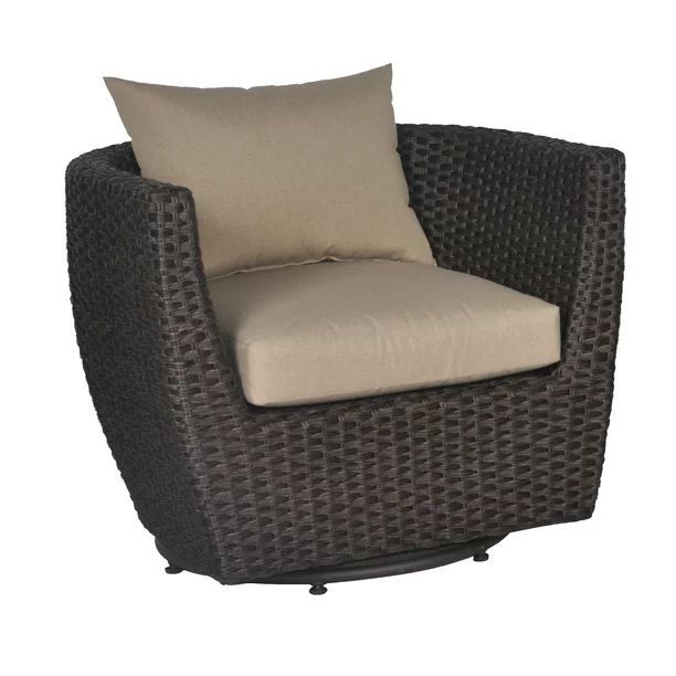 Everluck Swivel Chair, 1 piece, Brown Wicker with Tan Cushions | Walmart (US)
