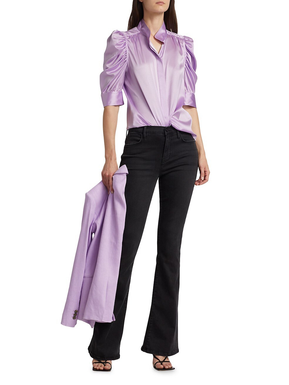 Gillian Silk Satin Button-Front Shirt | Saks Fifth Avenue