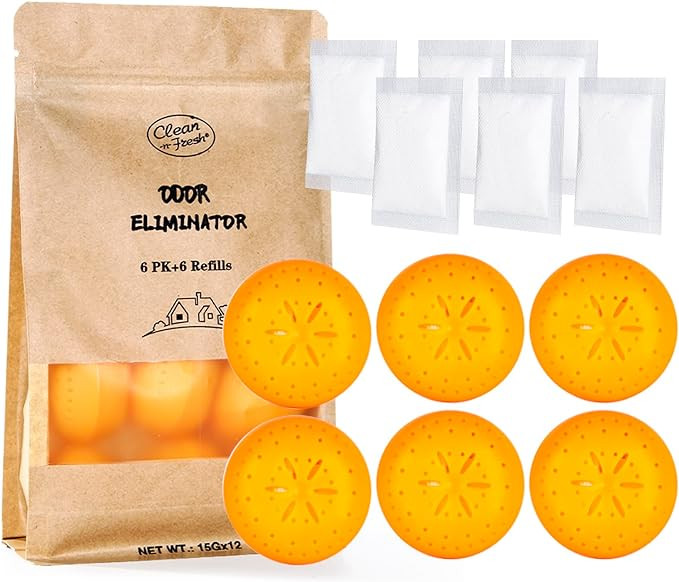 12 Pack Baking Soda Deodorizers, 6 Deodorizer Balls + 6 Refills, Odor Eliminator for Shoes Closet... | Amazon (US)