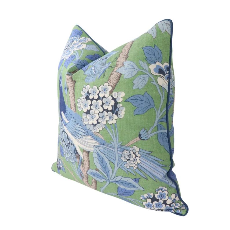 G P &  J Baker Hydrangea Bird cover in Emerald/Blue BP10851.3.0-  DOUBLE SIDED // Designer pillow... | Etsy (US)