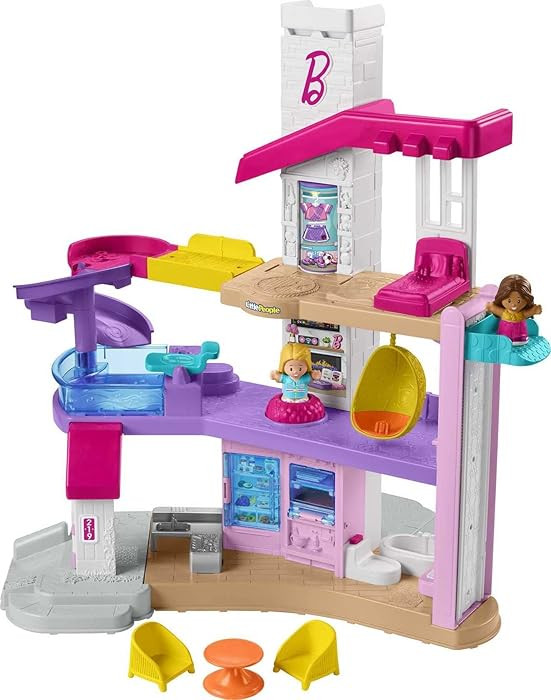 Fisher-Price Little People Toddler Toy Barbie DreamHouse Playset with Music Lights & Figures for ... | Amazon (US)