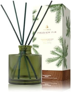 Thymes Frasier Fir Reed Diffuser Set – Includes Reeds, Fragrance Oil, and Frosted Glass Bottle ... | Amazon (US)