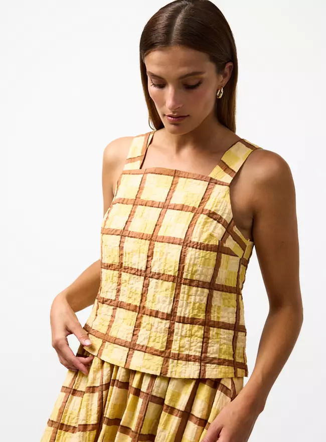 Buy Yellow Geo Print Square Neck Shell Top 16 | Co-ords | Tu | Tu Clothing
