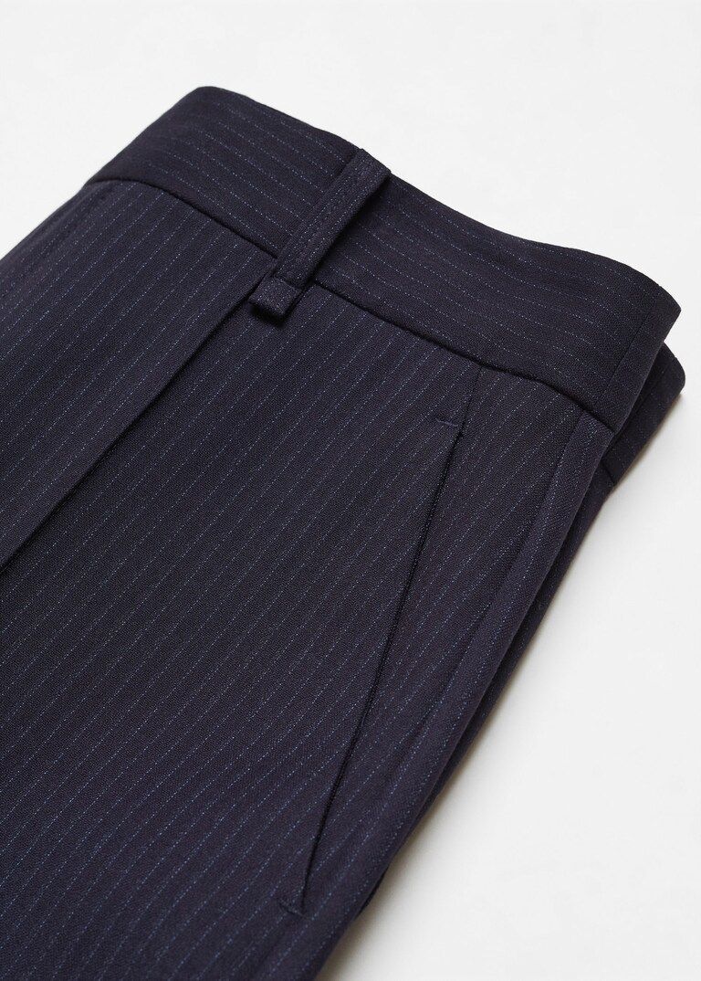 Striped straight suit trousers -  Women | Mango USA | MANGO (US)