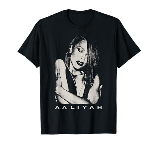 Aaliyah Retro Monochrome Photo Logo R&B Hip Hop Music Fan T-Shirt | Amazon (US)