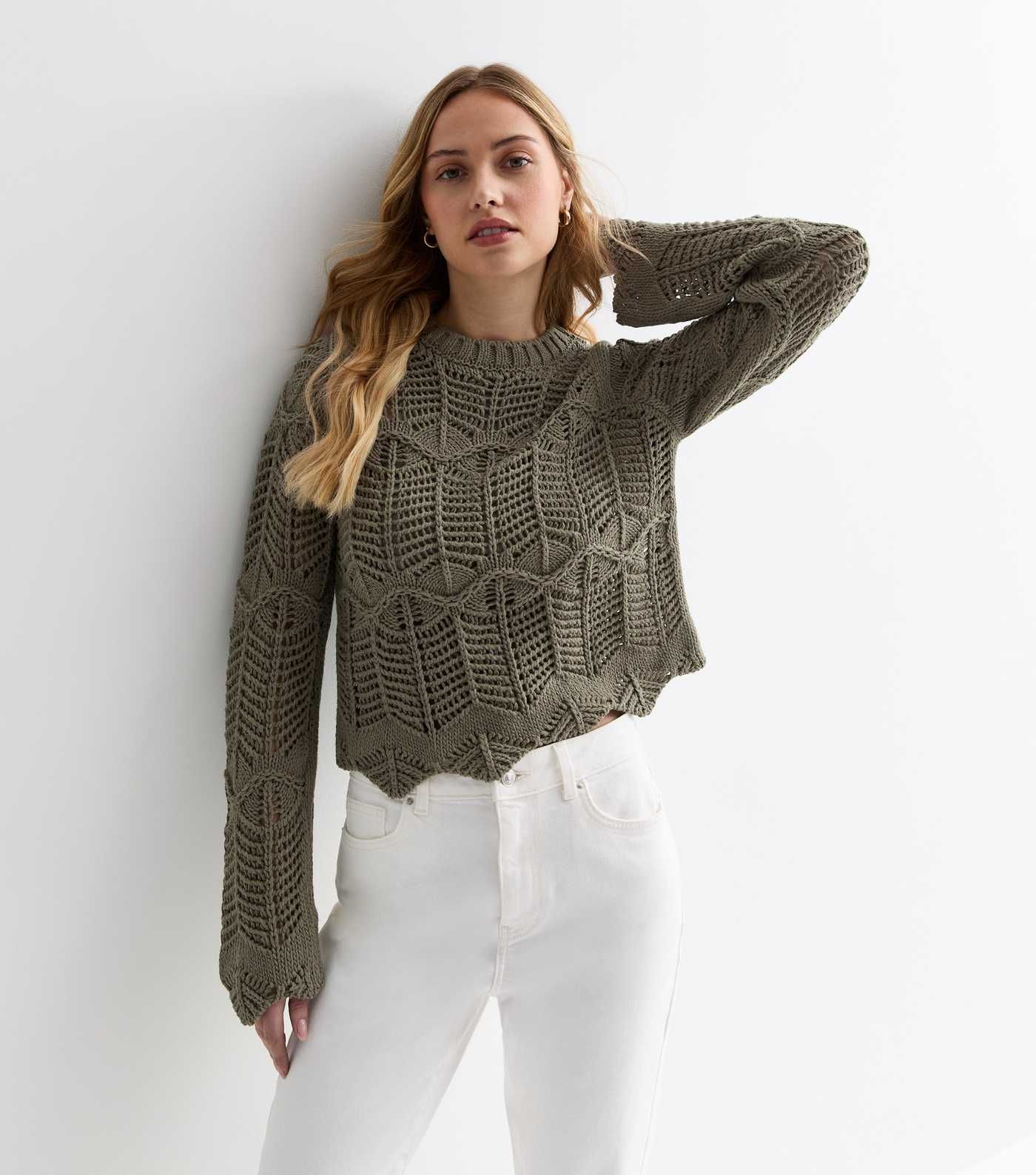 Olive Stitch Knit Chunky Jumper | New Look | New Look (UK)