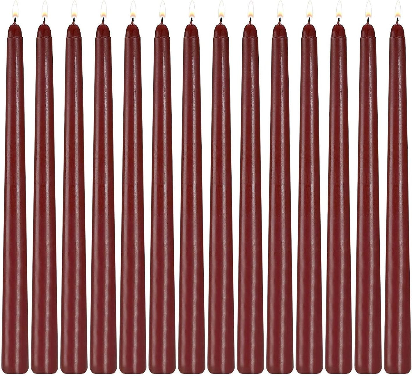 14 Pack Dark Red Taper Candles 12 Inch Tall 3/4 Inch Thick Burn 10 Hours (Burgundy) | Amazon (US)
