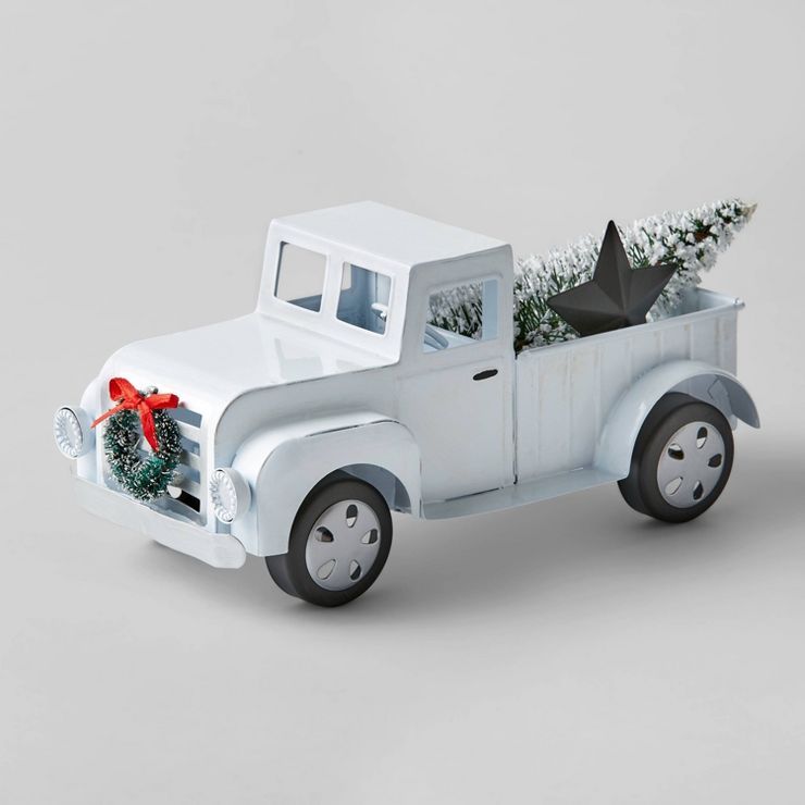 Decorative Metal Truck with Tree and Star White - Wondershop™ | Target