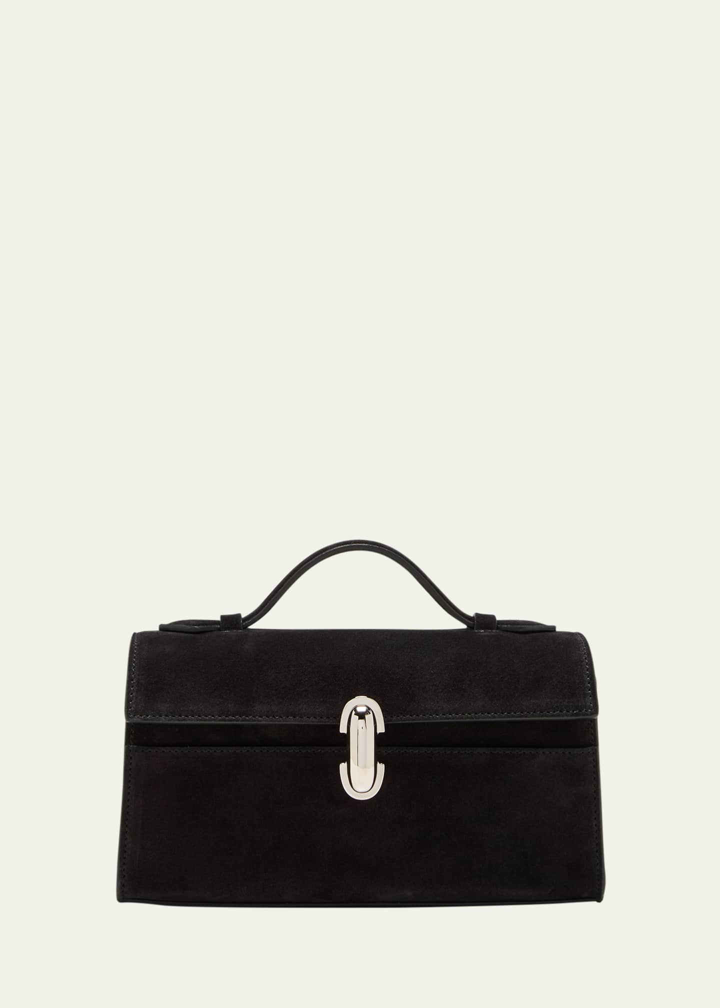 Savette The Symmetry Pouchette Suede Top-Handle Bag | Bergdorf Goodman