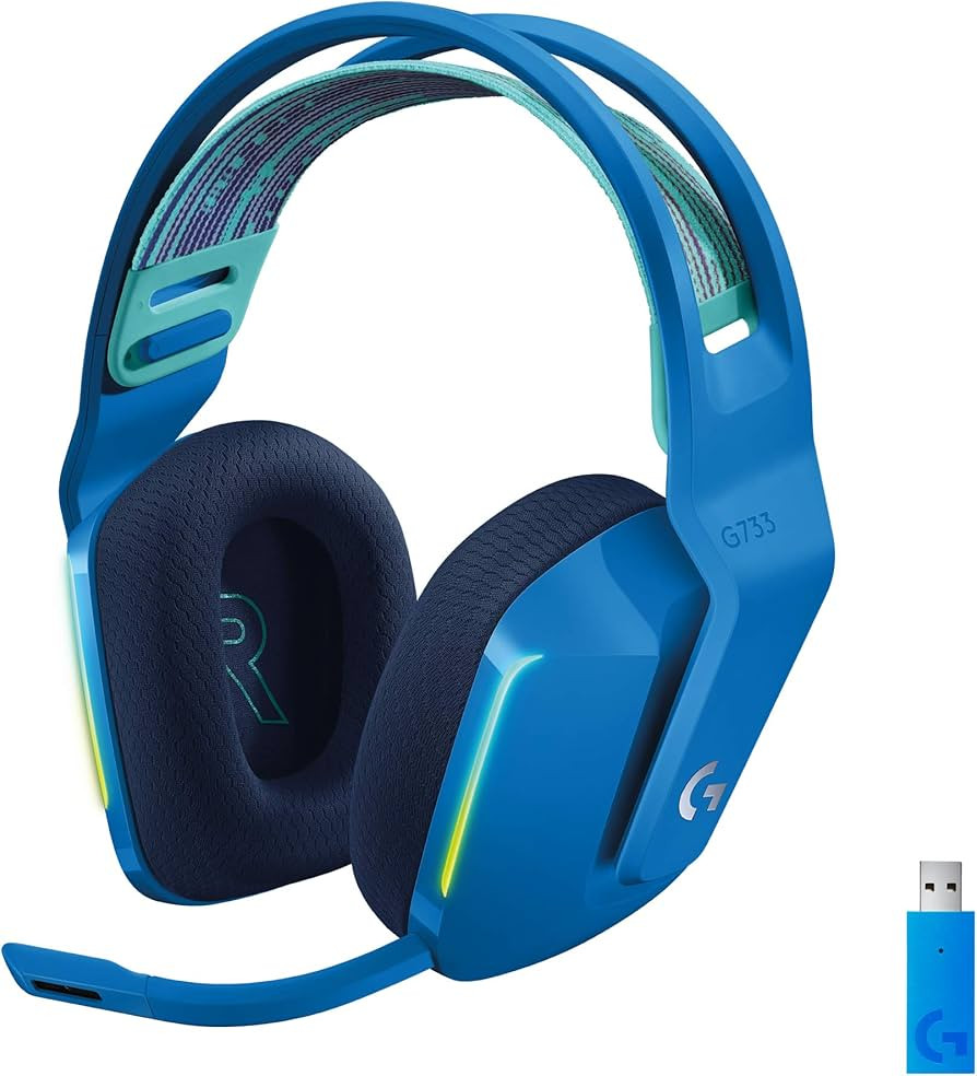 Logitech G733 Lightspeed Wireless Gaming Headset, Suspension Headband, Lightsync RGB, Blue VO!CE ... | Amazon (US)