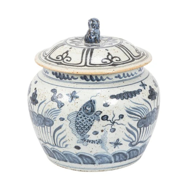 Lotus Fish Rice Jar | Cailini Coastal