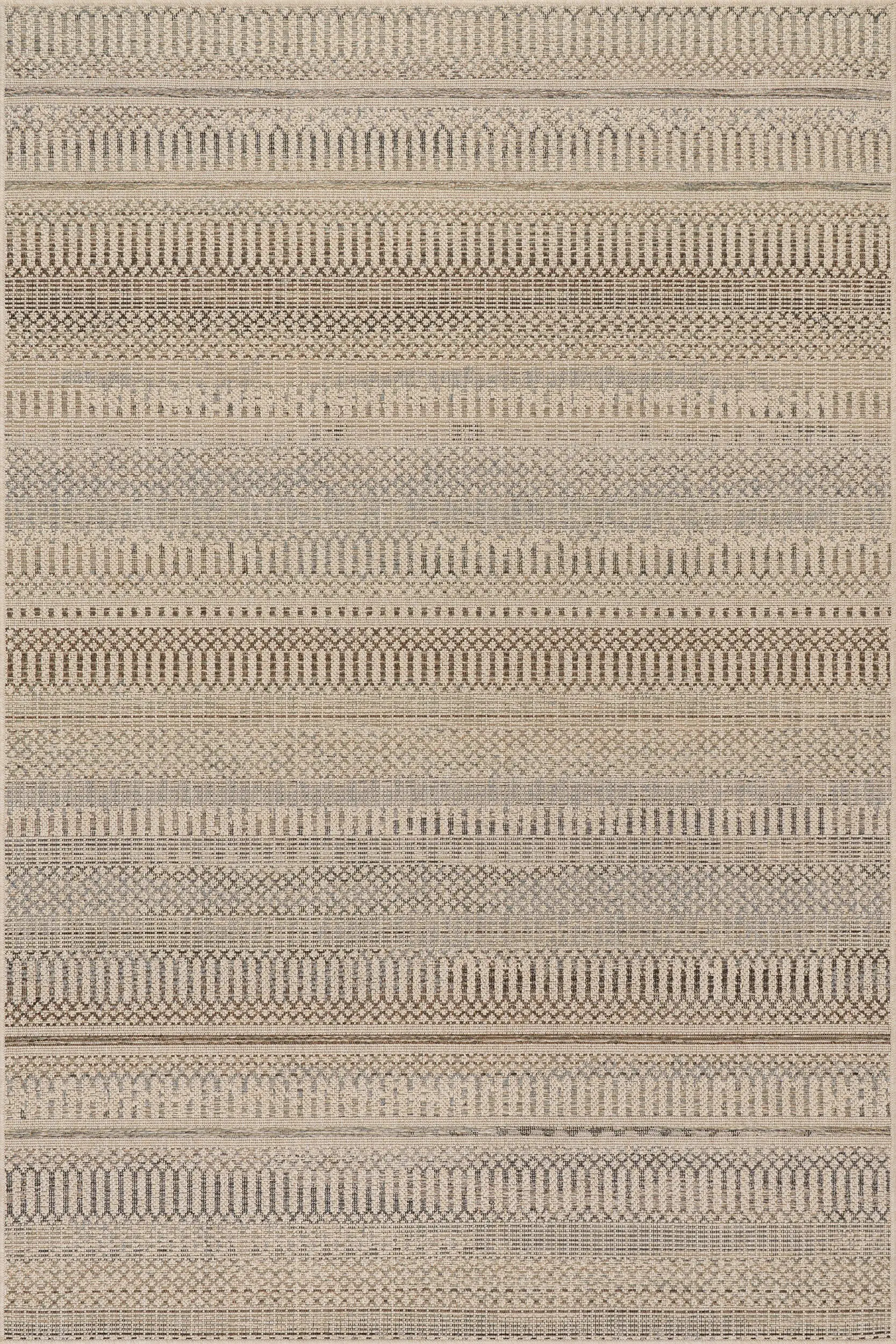 Marza Bohemian Striped Indoor/Outdoor Rug | Sand | Rugs USA