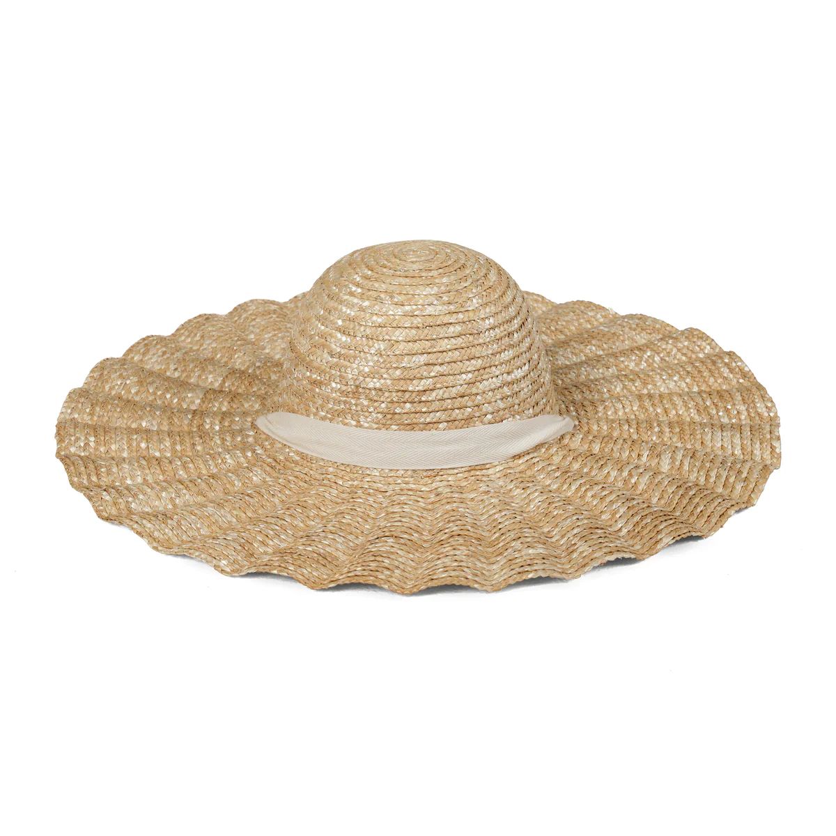 Scalloped Dolce Hat - Straw Boater Hat in Natural | Lack of Color US | Lack of Color
