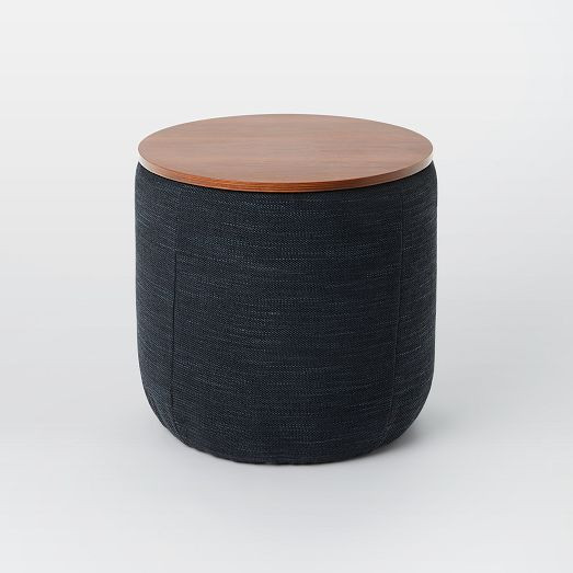 Upholstered Round Storage Ottoman | West Elm (US)