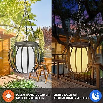 Solar Lantern Outdoor Lights Lantern Hanging Solar Lights with Crystal Shining Effect Waterproof ... | Amazon (US)