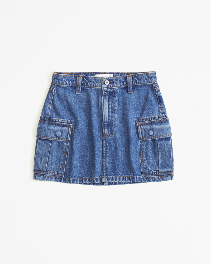 Cargo Pocket Denim Mini Skirt | Abercrombie & Fitch (US)