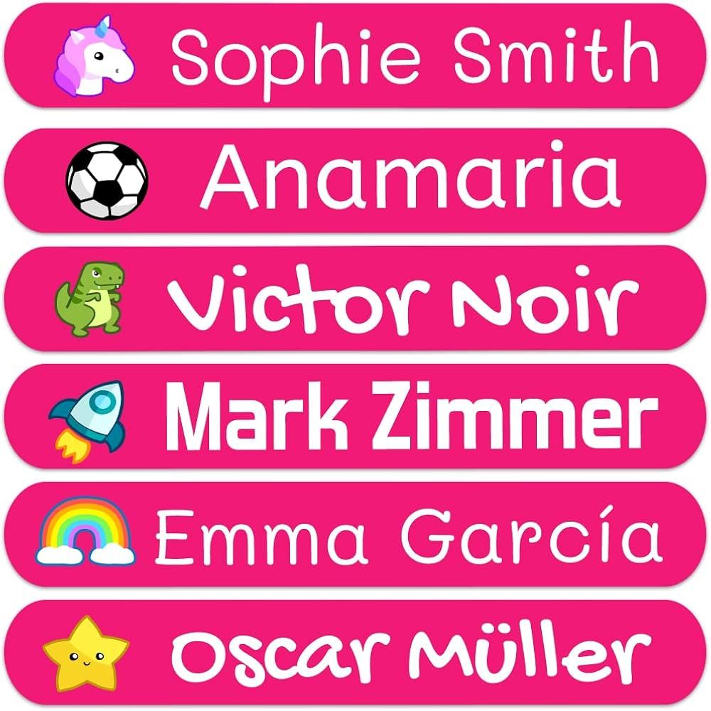 50 Custom Stickers with Name to Mark Objects. Adhesive Waterproof Labels for Kids to tag Their Bo... | Amazon (US)