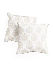 18x18 2pk Indoor Outdoor Leaves Pillow Set | Throw Pillows | Marshalls | Marshalls
