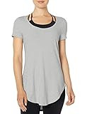Amazon Brand - Core 10 Women's Pima Cotton-Blend Short Sleeve Yoga Tunic, Light Heather Grey, Small | Amazon (US)