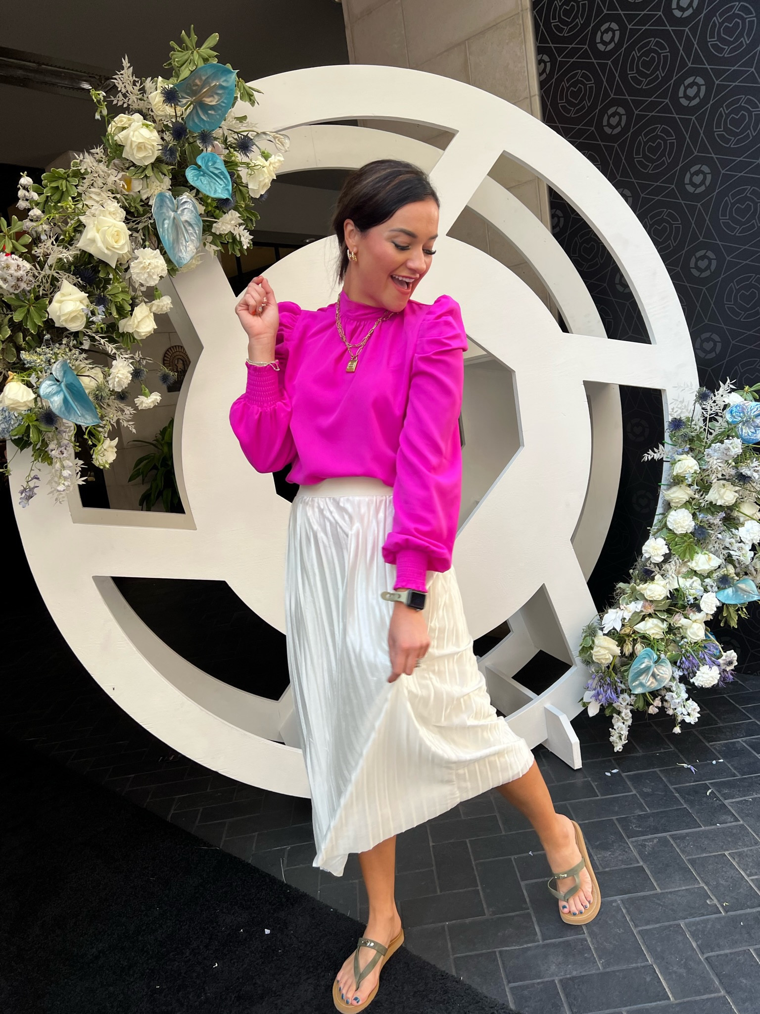 Business Casual // work wear // Use code HEATHER40 for 40% off my Sequin NYC necklace 🤩 How cute is this pink blouse from Shop Avara — wearing a small, fits true to size!

#LTKstyletip #LTKSeasonal #LTKCon