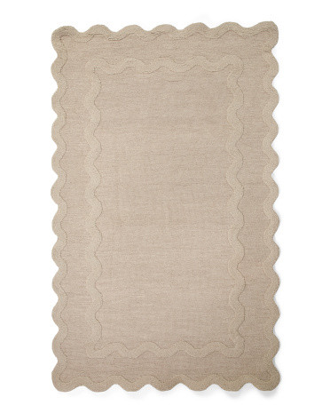 5x8 Wool Scalloped Rug | TJ Maxx