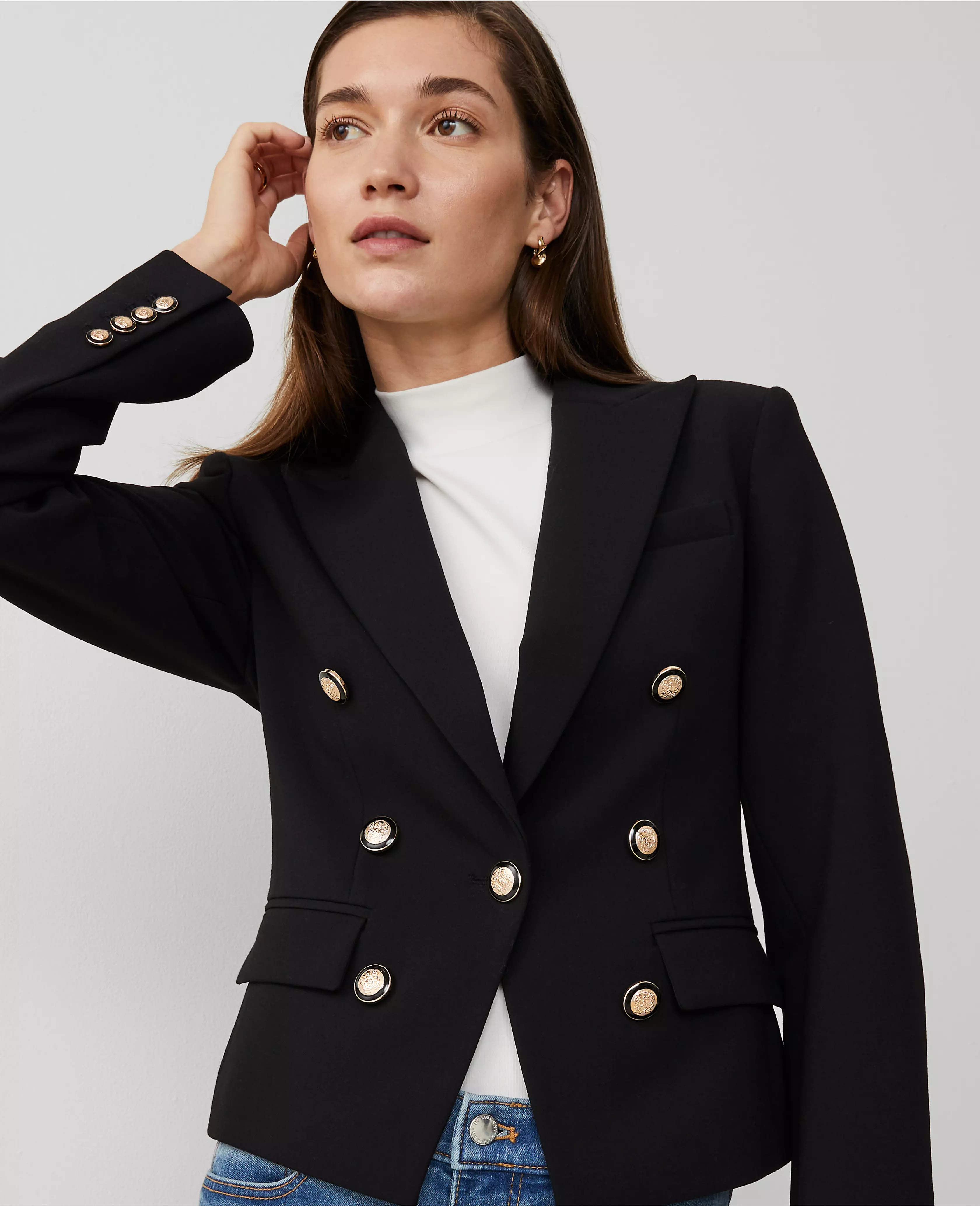 Button Fitted Blazer | Ann Taylor (US)