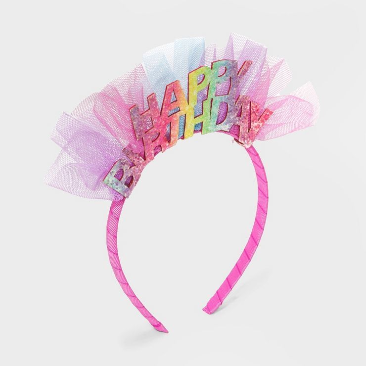 Girls' Happy Birthday Tulle Headband - Cat & Jack™ | Target