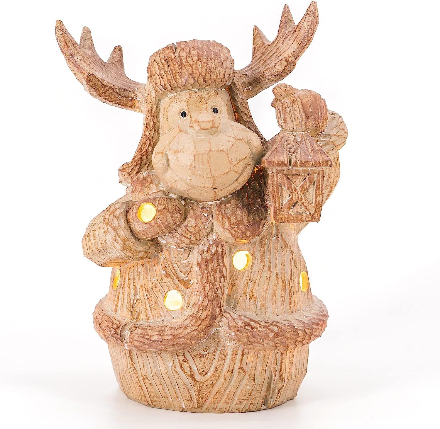 Amazon.com: Huatangarden Christmas elk Sculpture, Christmas Tabletop Decoration, Resin Santa Clau... | Amazon (US)