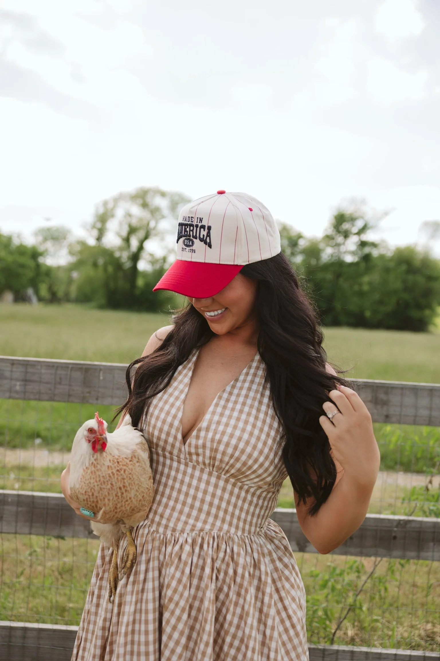 Made in America - Red Stripe Vintage Trucker Hat | KenzKustomz