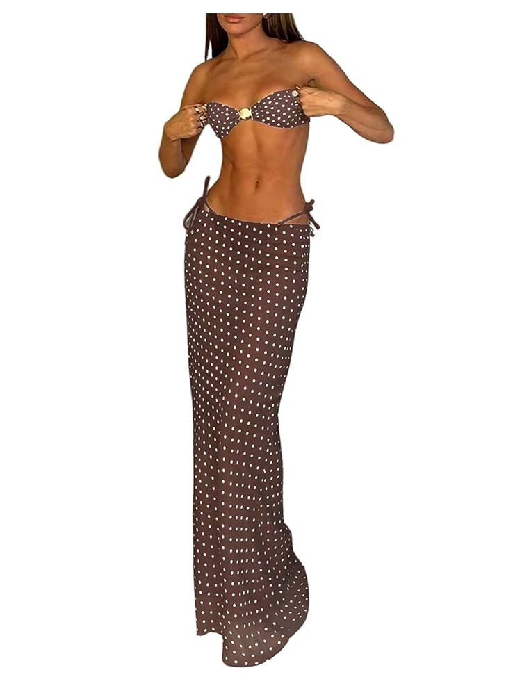 MakeMeChic Women's Halter Triangle Bikini Sets Floral 3 Piece Swimsuit Bathing Suit Cover Up Long... | Amazon (US)