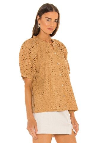 Cleobella Katie Blouse in Wheat from Revolve.com | Revolve Clothing (Global)