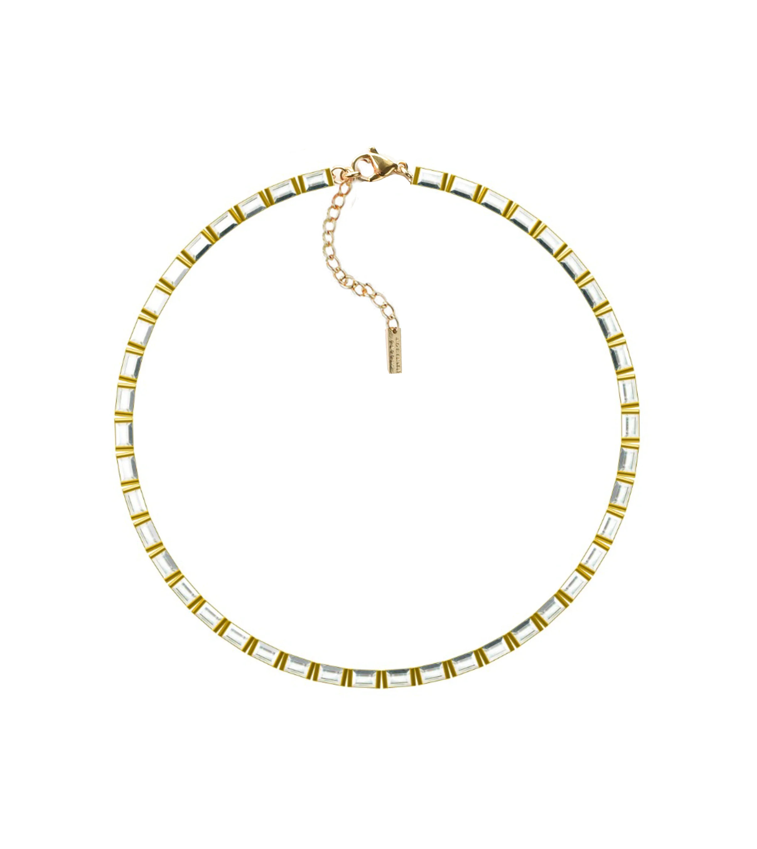 14k Gold Baguette Tennis Choker | Adriana Pappas Designs