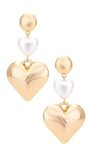 Heart Drop Earring in Pearl | Revolve Clothing (Global)