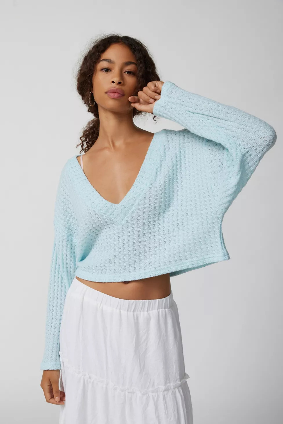 Out From Under Isla Waffle V-Neck Top | Urban Outfitters (US and RoW)