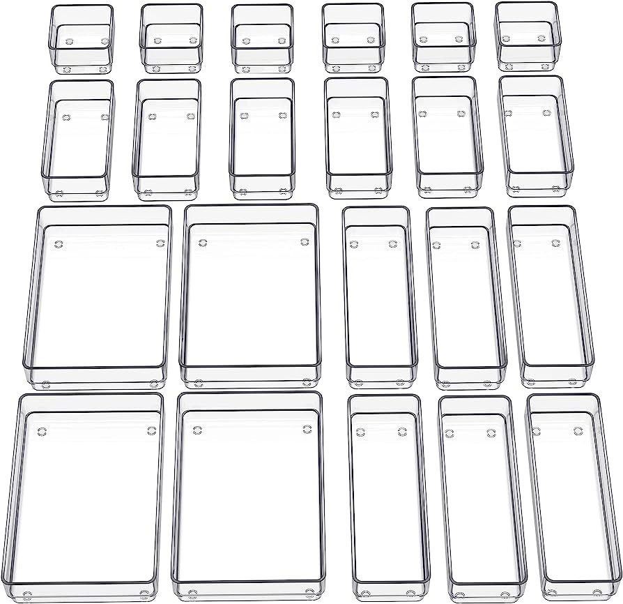 SMARTAKE Caddy, 22-Piece, 4-Size Desk Drawer Organizer With Non-Slip Silicone Pads, Storage Tray ... | Amazon (US)