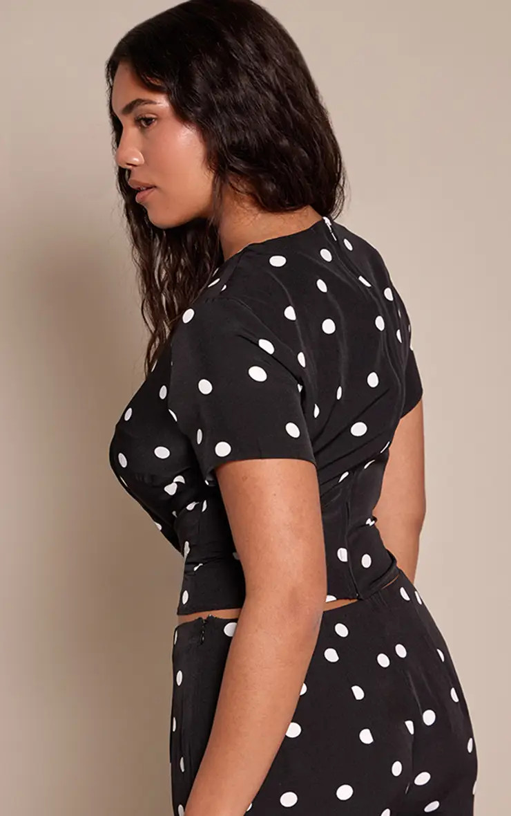 Shape White Polka Dot Top | PrettyLittleThing UK
