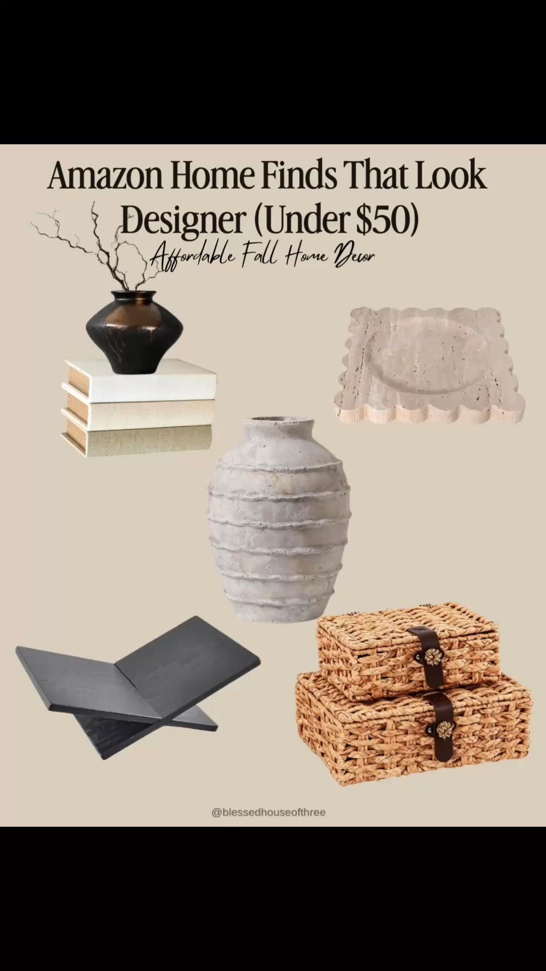 Amazon home finds that look designer without the designer price tag — and everything is under $50! I found so many affordable Amazon home decor pieces that give your space an elevated, high-end look on a budget. Think neutral decorative vases, woven storage boxes, coffee table decor, decorative trays, accent pillows, lamps, tabletop accessories and organic modern home accents that are perfect for fall but easy to style year-round. If you love Amazon home finds, designer-inspired home decor, neutral home decor, organic modern decor, affordable fall decor and budget-friendly ways to make your home look expensive, these are such good finds for the living room, bedroom, entryway, console table, coffee table and shelves. Designer inspired home decor. Save and subscribe by tapping the bell for more inspiration.

#LTKHome #LTKSeasonal #LTKSaleAlert