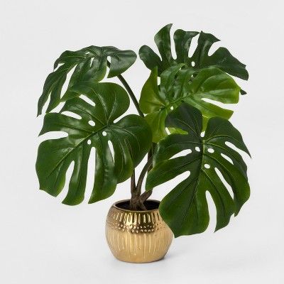 Artificial Palm Leaf Plant in Gold Base - Opalhouse™ | Target