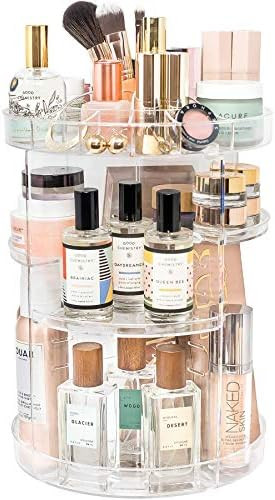 Amazon.com: Rotating Makeup Organizer by Tranquil Abode | 360 Spinning Storage Display Case | Cle... | Amazon (US)