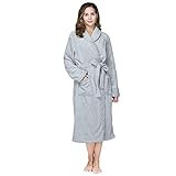 RONGTAI Womens Bathrobe Ladies Fleece Plush Warm Long Robes | Amazon (US)
