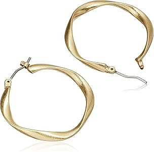 Lucky Brand Twist Hoop Earrings, Gold, One Size | Amazon (US)