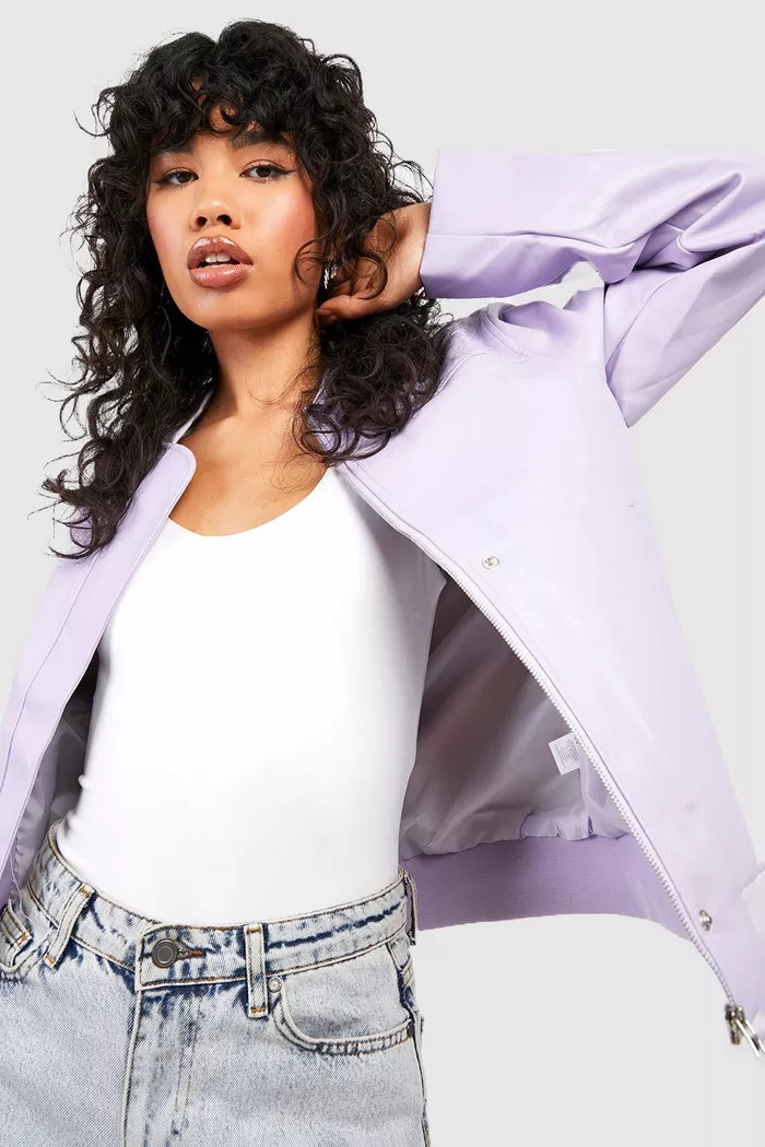 Oversized Faux Leather Bomber Jacket | boohoo (US & Canada)