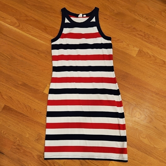 GAP Red, White And Blue Sleeveless Fitted Dress | Poshmark