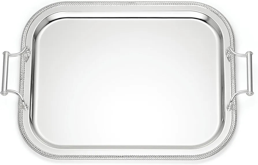 Reed & Barton Rectangle Silverplate Tray with Handles, 1 Count, Metallic | Amazon (US)