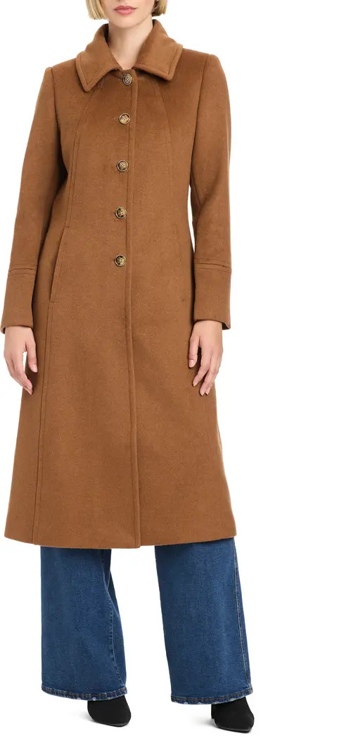 Single Breasted Coat with Removable Faux Fur Collar & Cuffs | Nordstrom